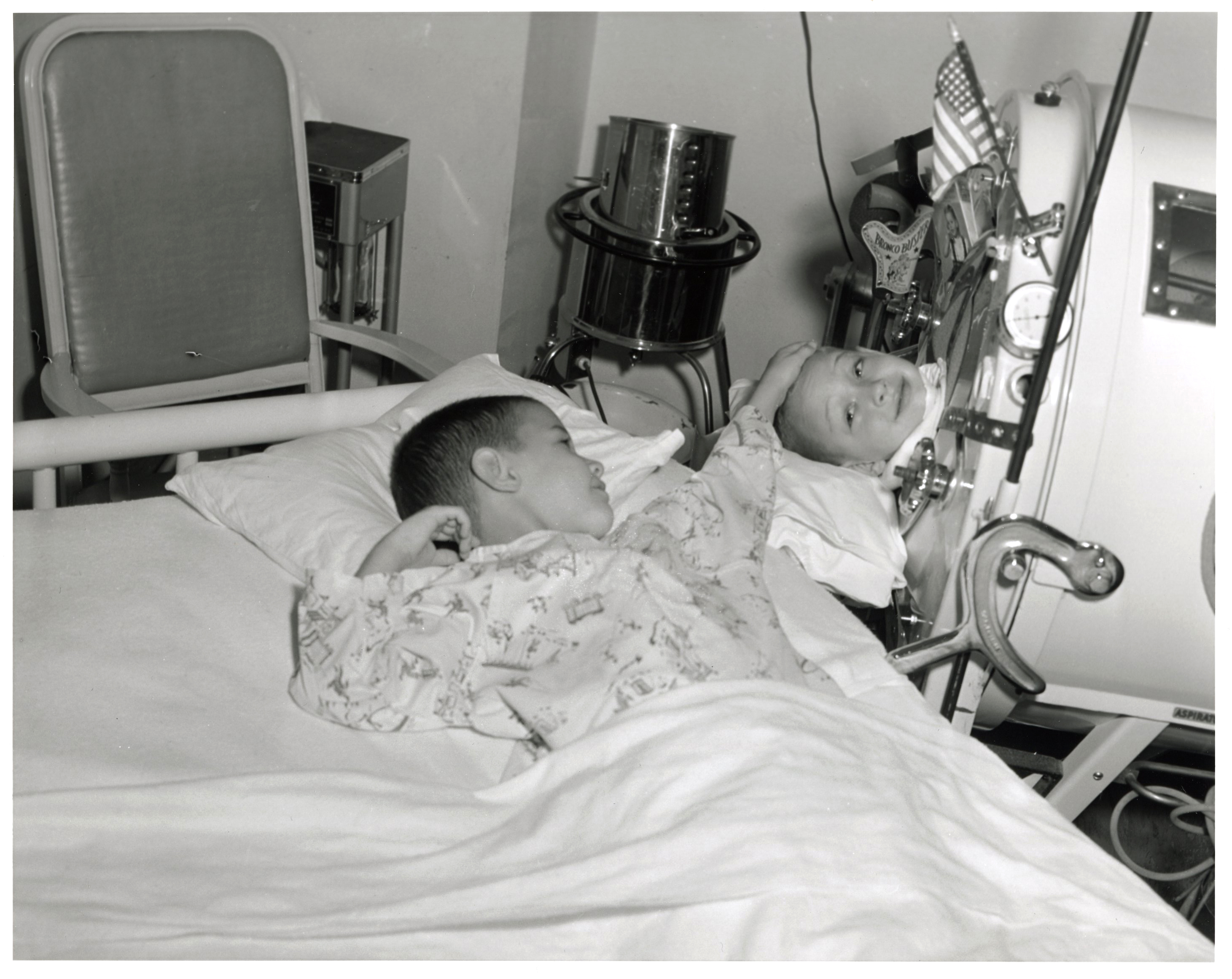 Photograph of Pediatric Patient in “Iron Lung”